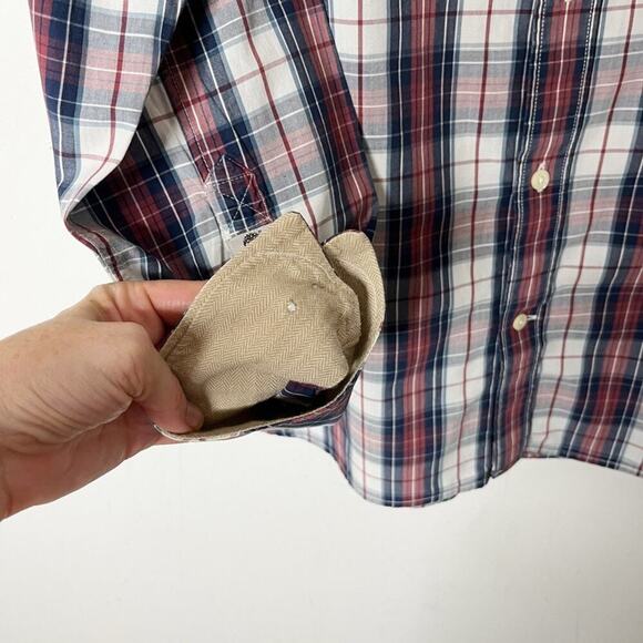 Timberland Earthkeepers Men's Button Down Shirt XL Plaid Red & Blue 100% Cotton - Picture 4 of 7